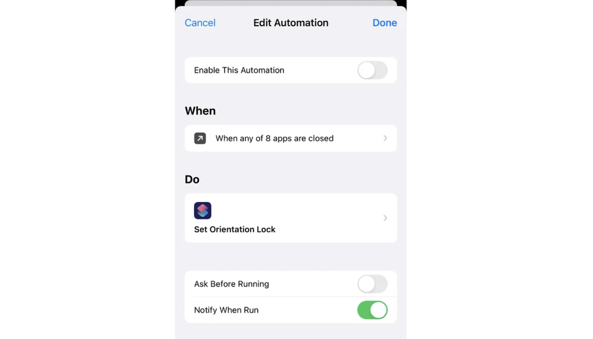 Shortcuts automations - iOS 15.4