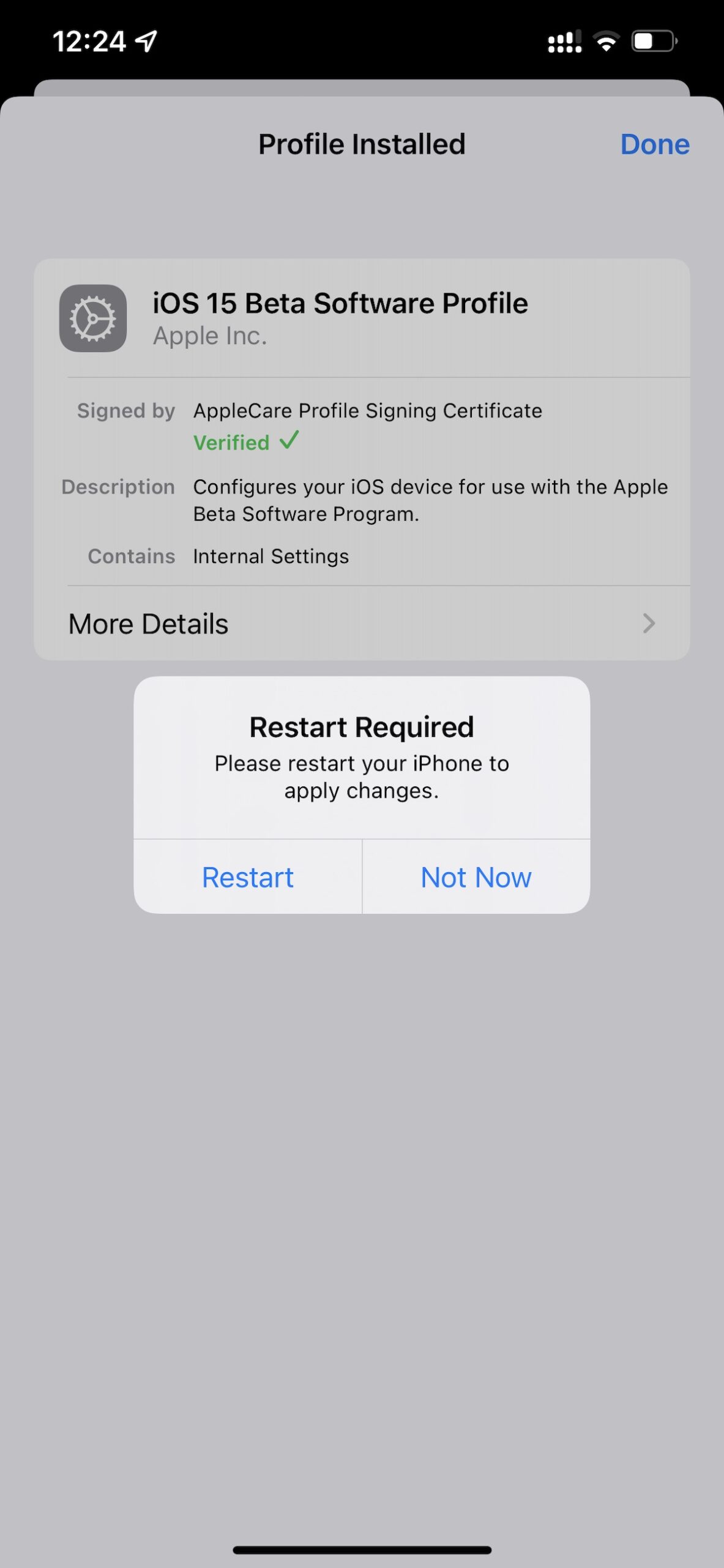 install iOS 15.4 beta 7