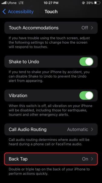 How to change iPhone Lock Rotation using Back Tap