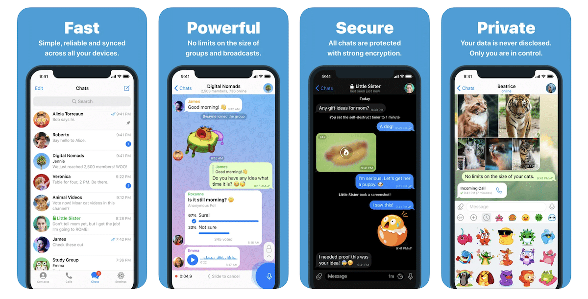 Telegram app iOS