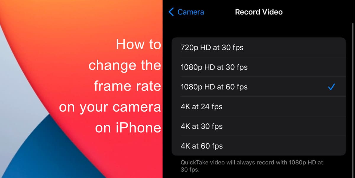 How to change the frame rate of your camera on iPhone