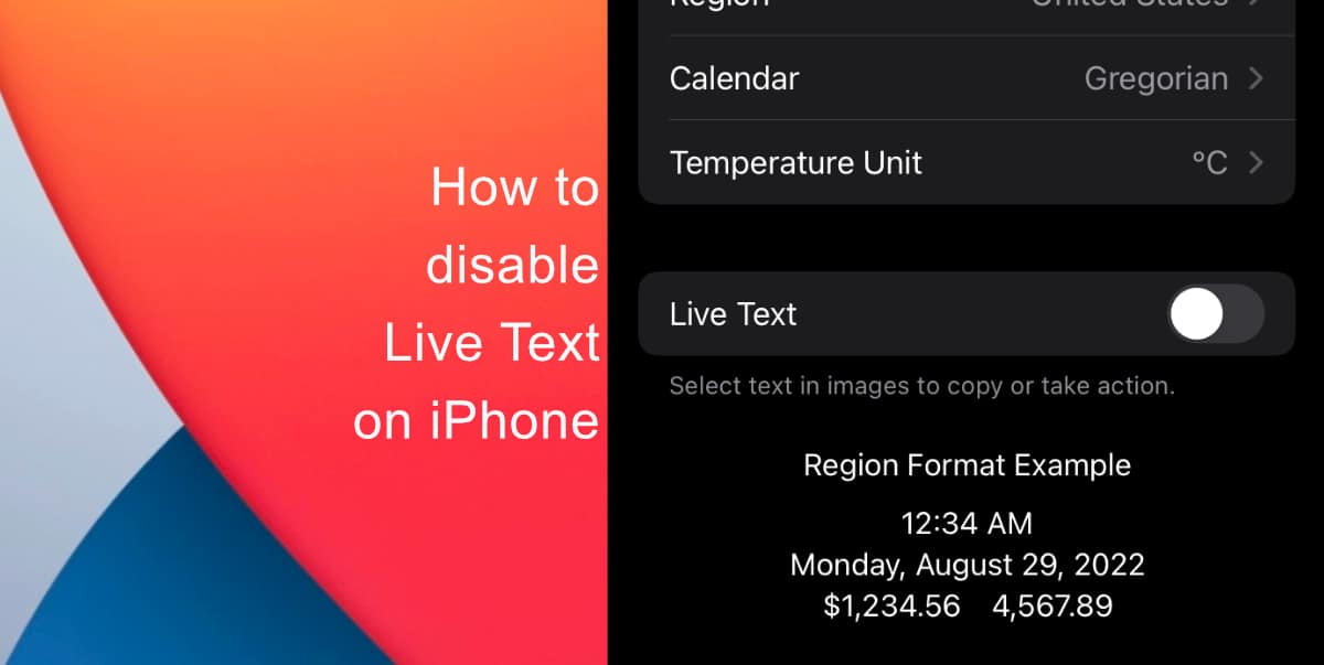 How to disable Live Text on iPhone