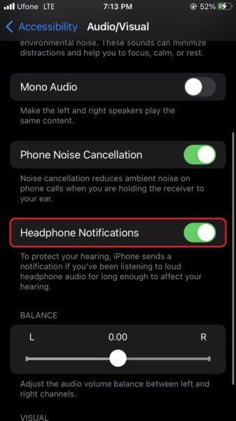 How to enable Headphone Notifications on iPhone