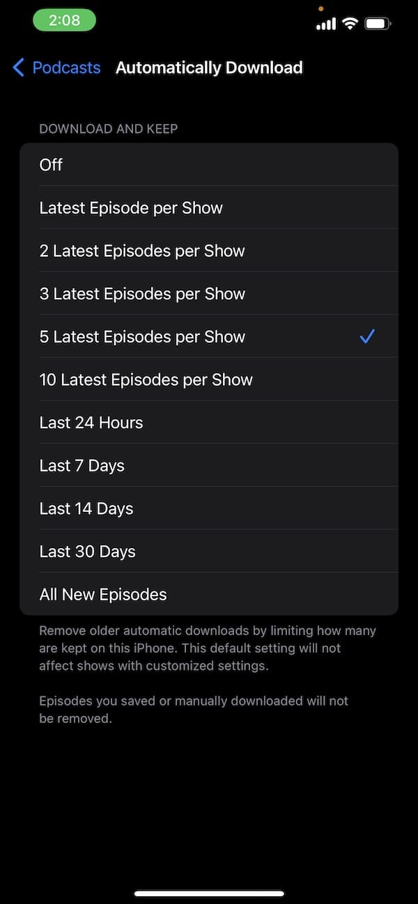 Podcasts iOS 15.5