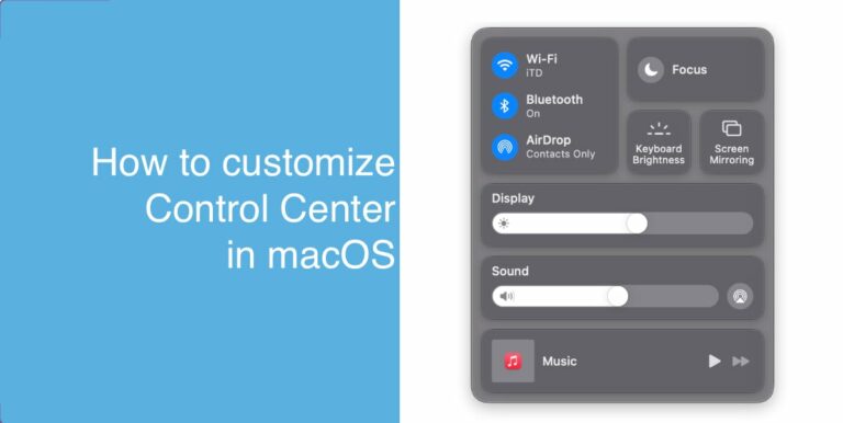 customize Control Center macOS