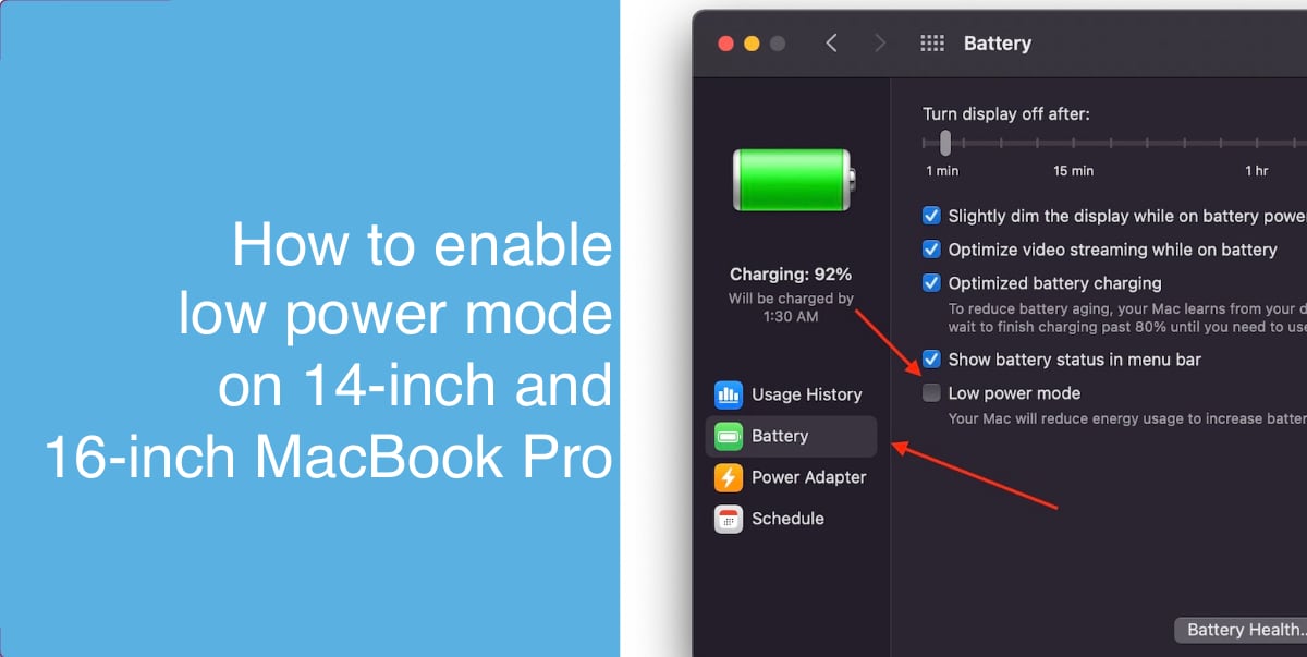 low power mode 14-inch 16-inch MacBook Pro