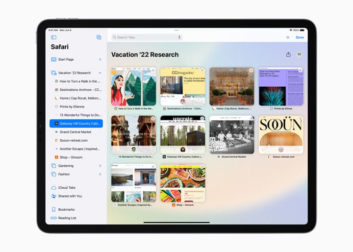 iPadOS 16 Safari