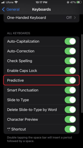 How to enable predictive text on iPhone