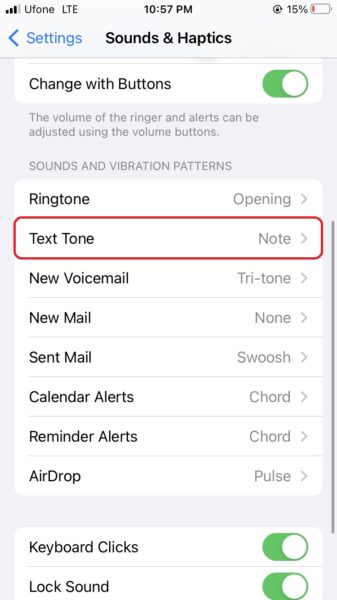 How to customize the alert sound for messages on iPhone