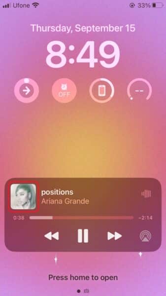 How to make album art larger on iOS 16 lock screen