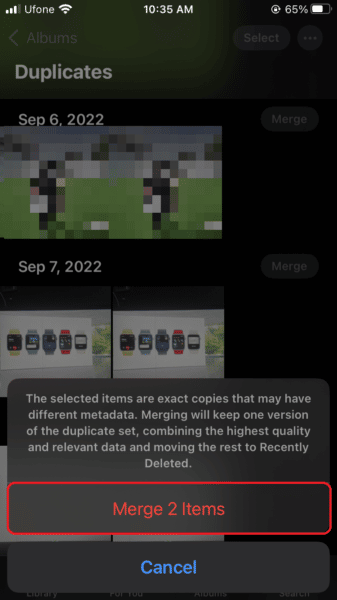 duplicate images iOS 16 1