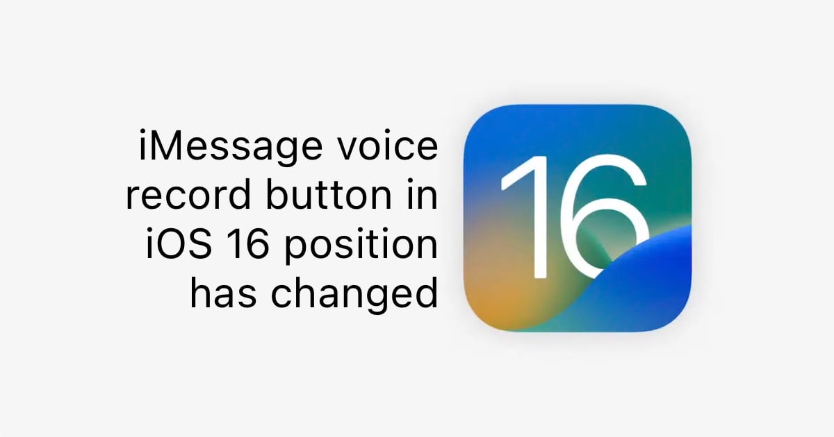 iMessage voice record button in iOS 16