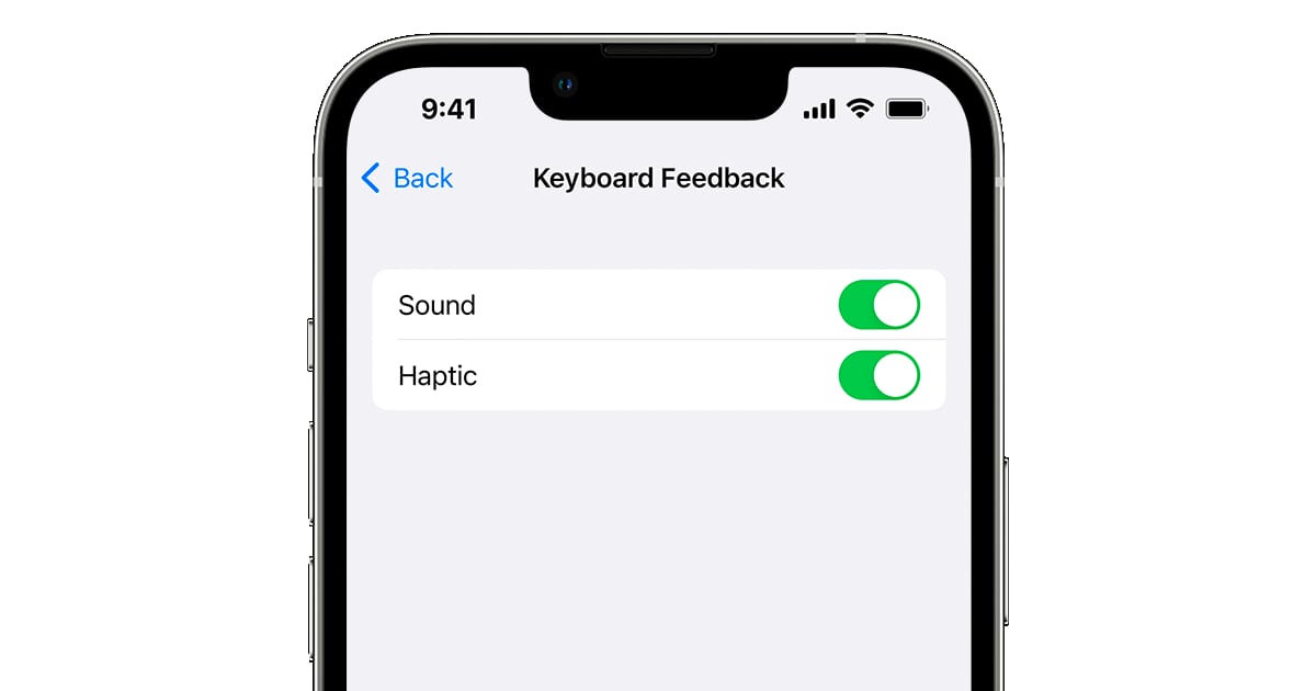 iOS 16 haptic feedback keyboard