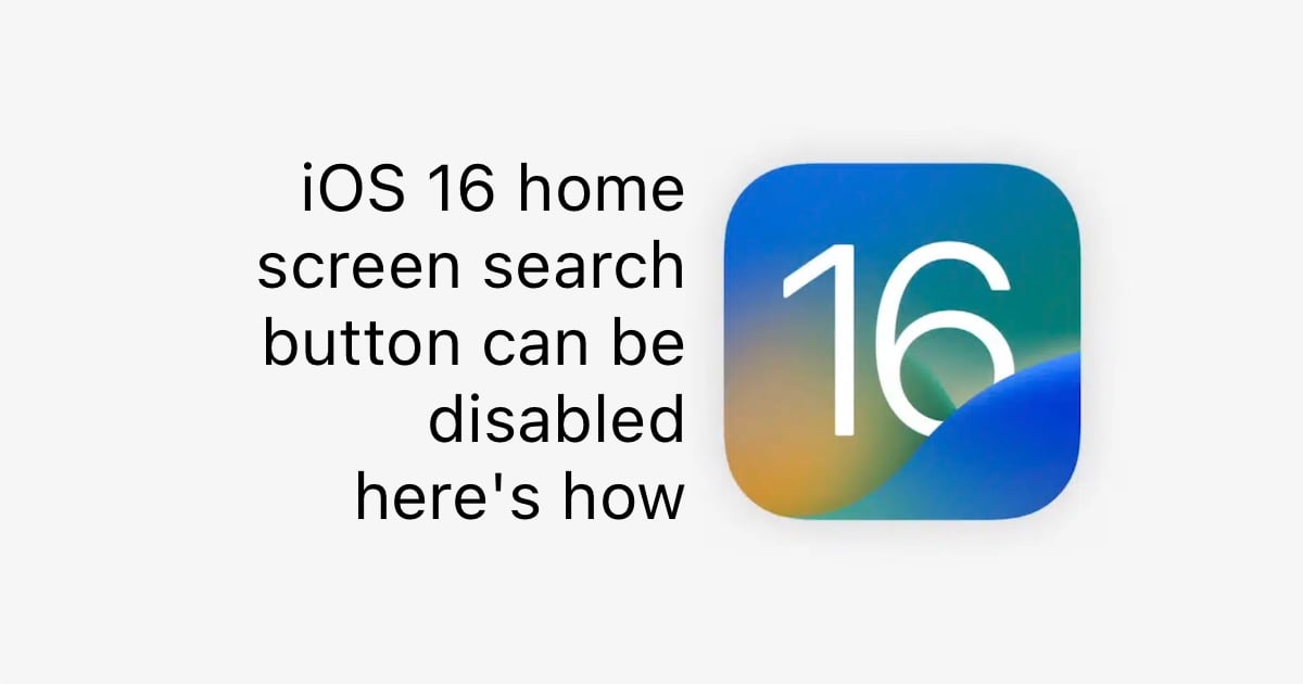 iOS 16 home screen search button