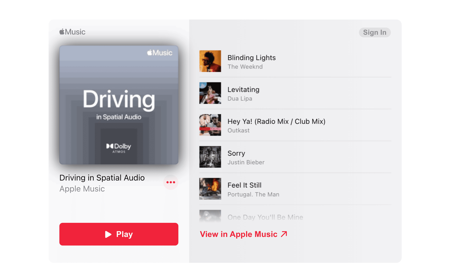 Apple Music with Spatial Audio -Mercedes
