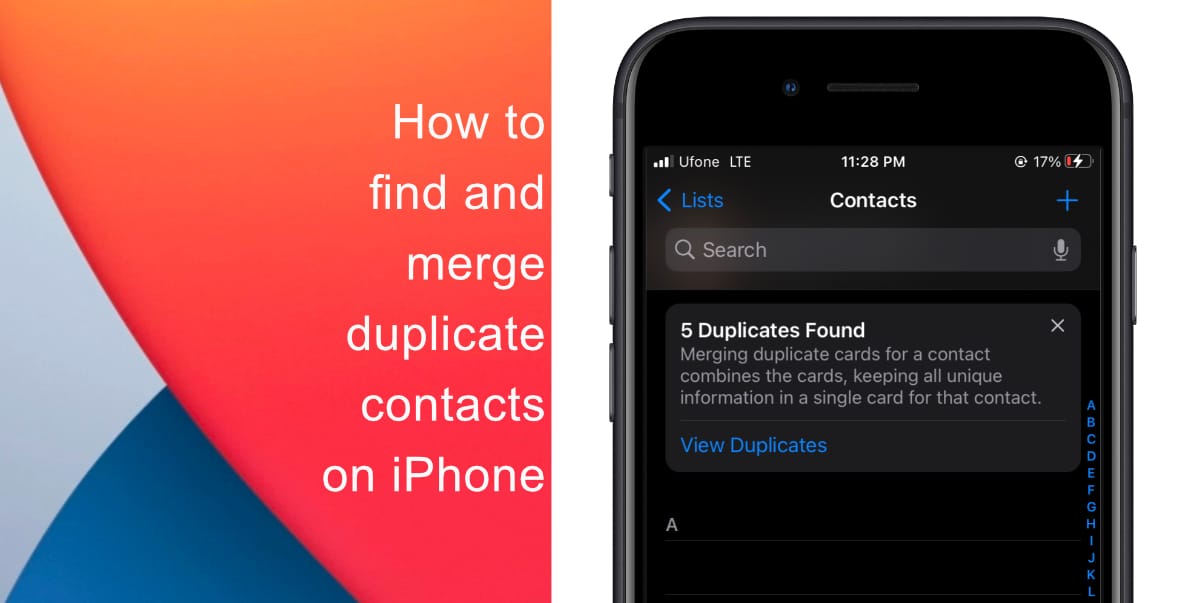 How to find and merge duplicate contacts on iPhone