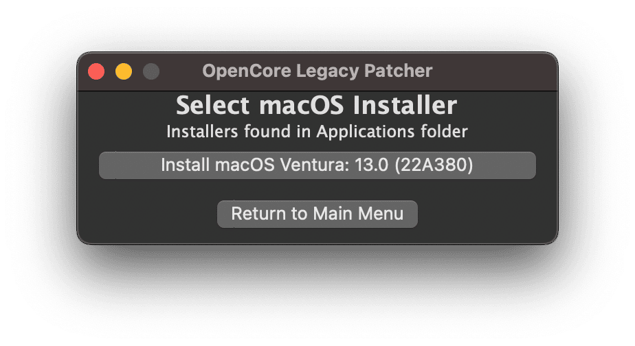 OpenCore-Patcher macOS Ventura 3