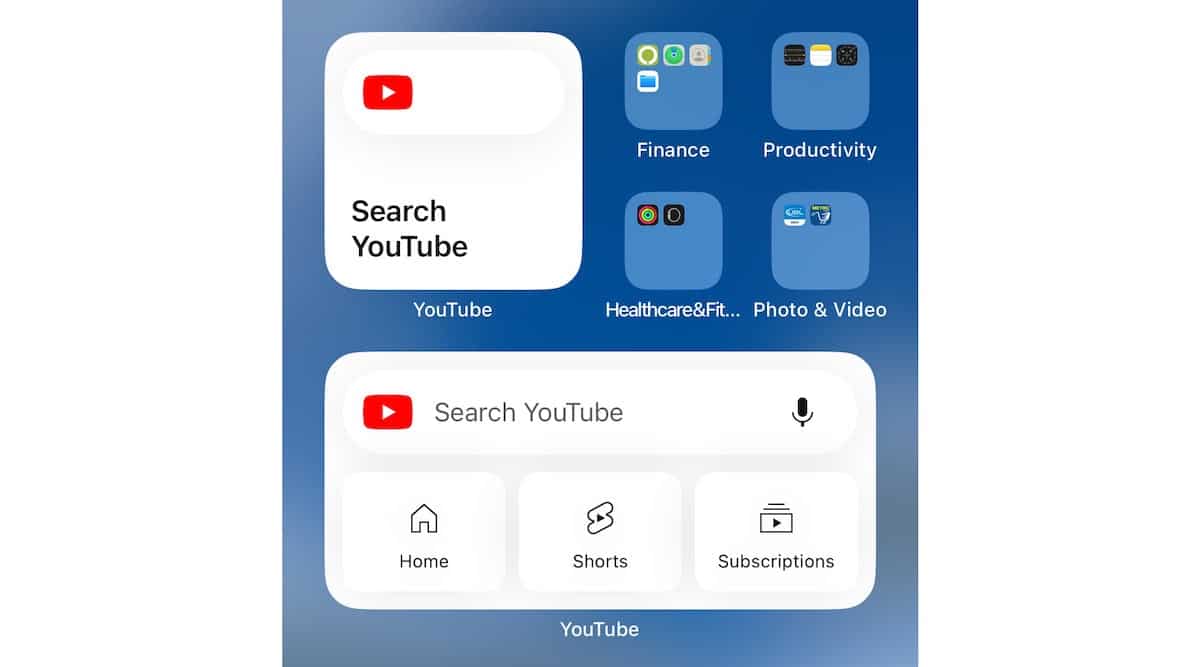 YouTube - iOS widgets