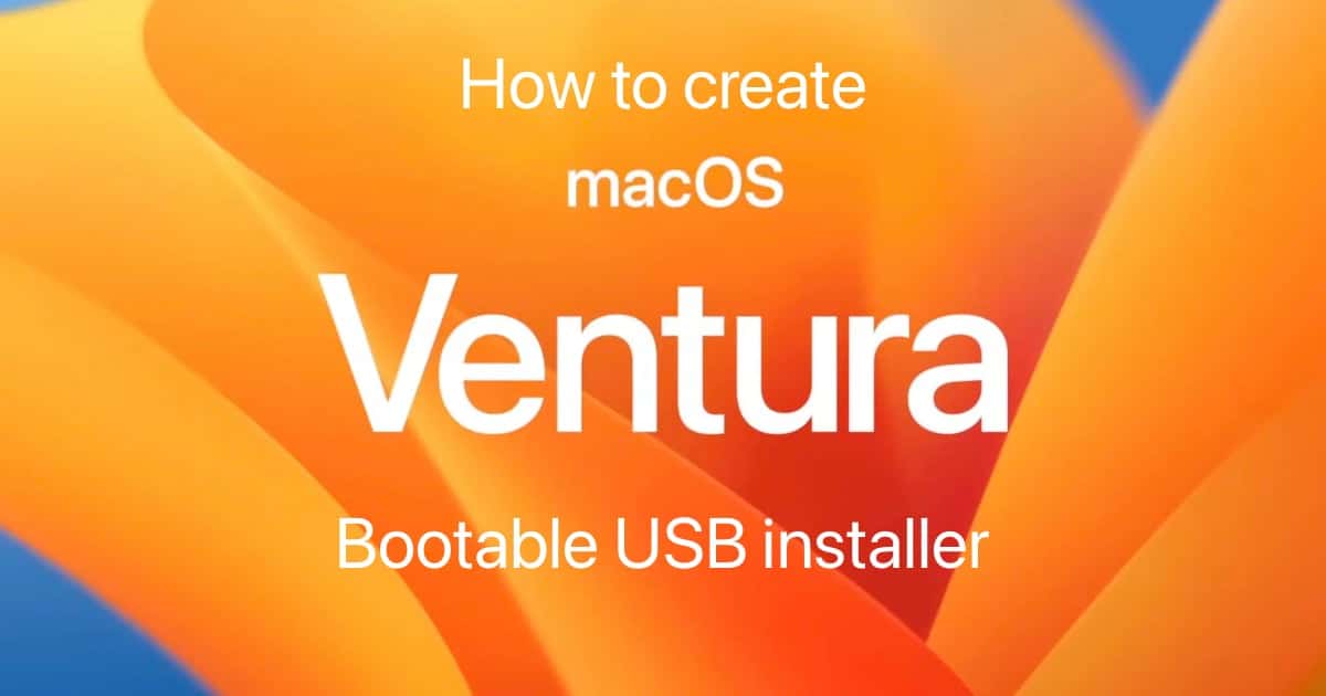macOS Ventura bootable USB installer