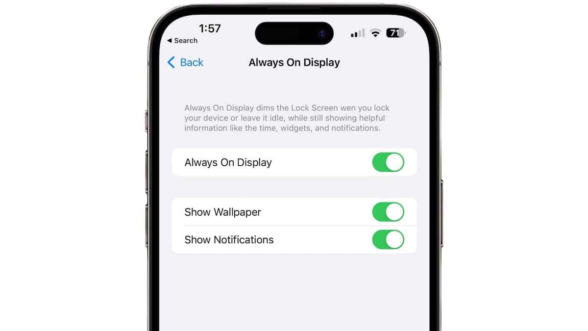 iOS 16.2 - Always On Display