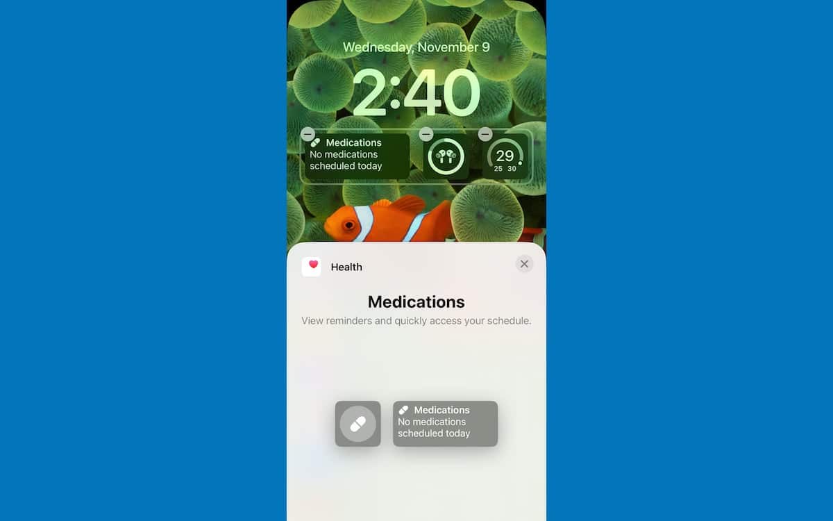 Medications widgets - iOS 16.2