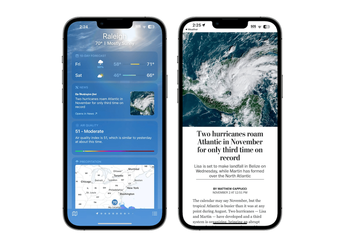 iOs 16.2 Weather app