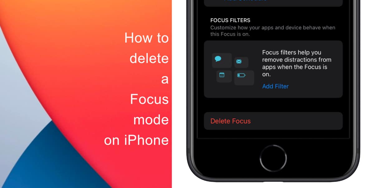 How to delete a Focus mode on iPhone