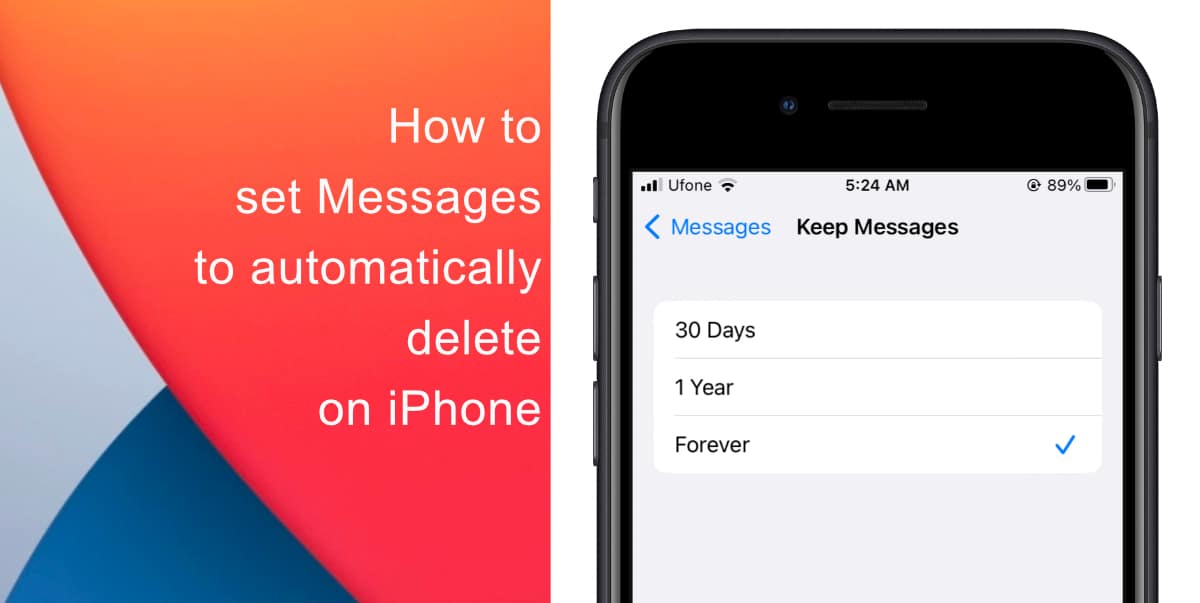 How to set messages to automatically delete on iPhone