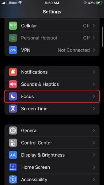 How to delete a Focus mode on iPhone