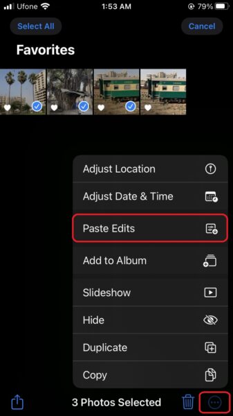 How to batch copy and paste photo edits on iPhone