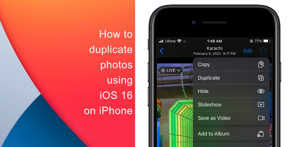 How to duplicate photos using iOS 16 on iPhone