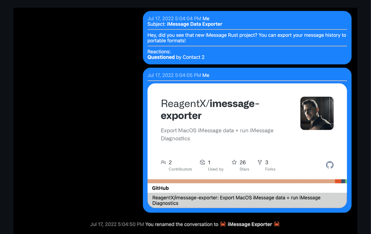 iMessage exporter