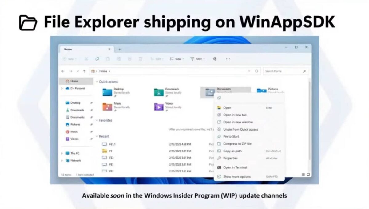 File Explorer WinAppSDK