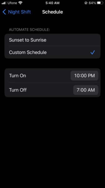 How to turn on the blue light filter on iPhone for better sleep
