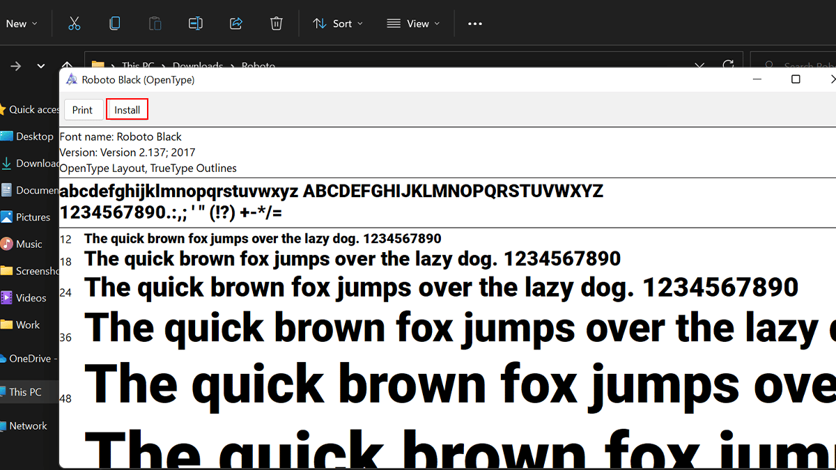 Microsoft Office font 6