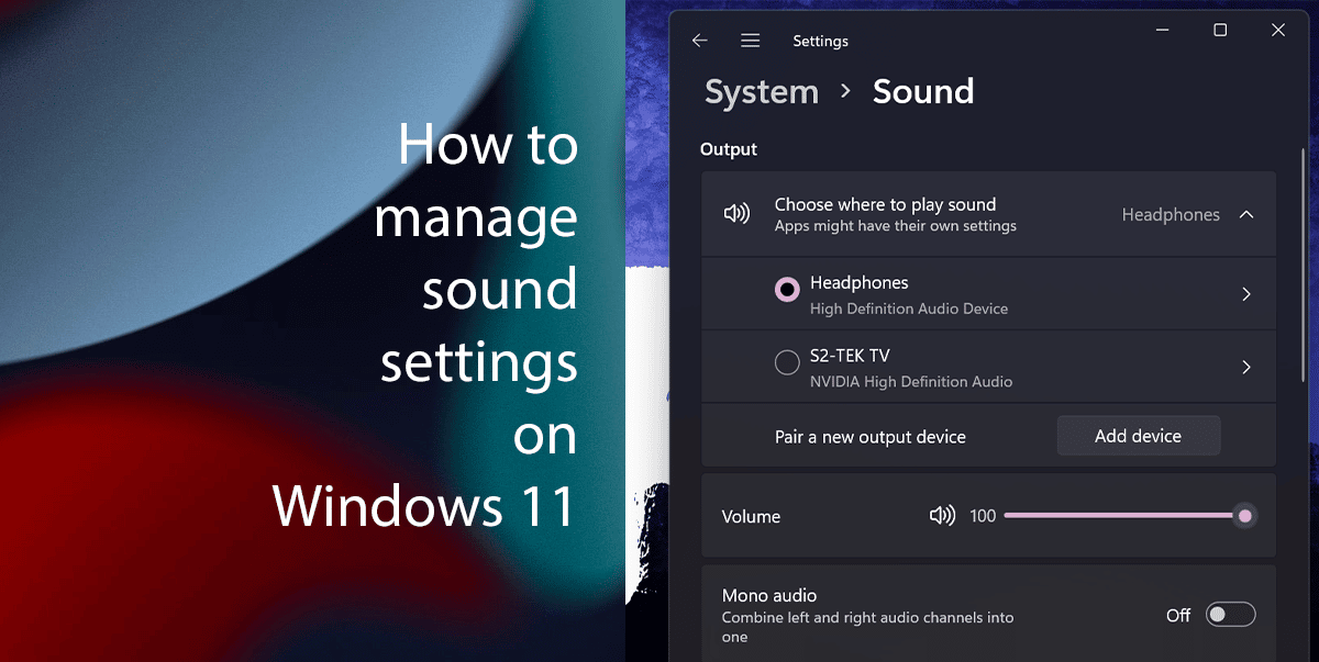 Sound settings featured