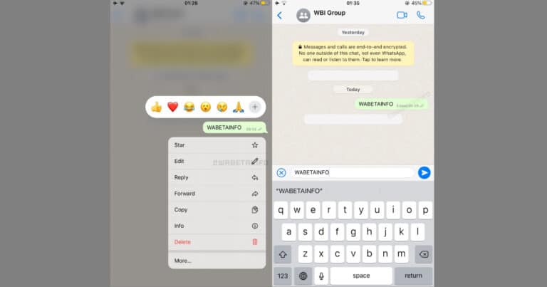 WhatsApp testing ability to edit messages, similar to iMessage and Telegram
