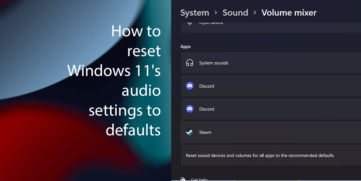 How to reset Windows 11's audio settings to defaults