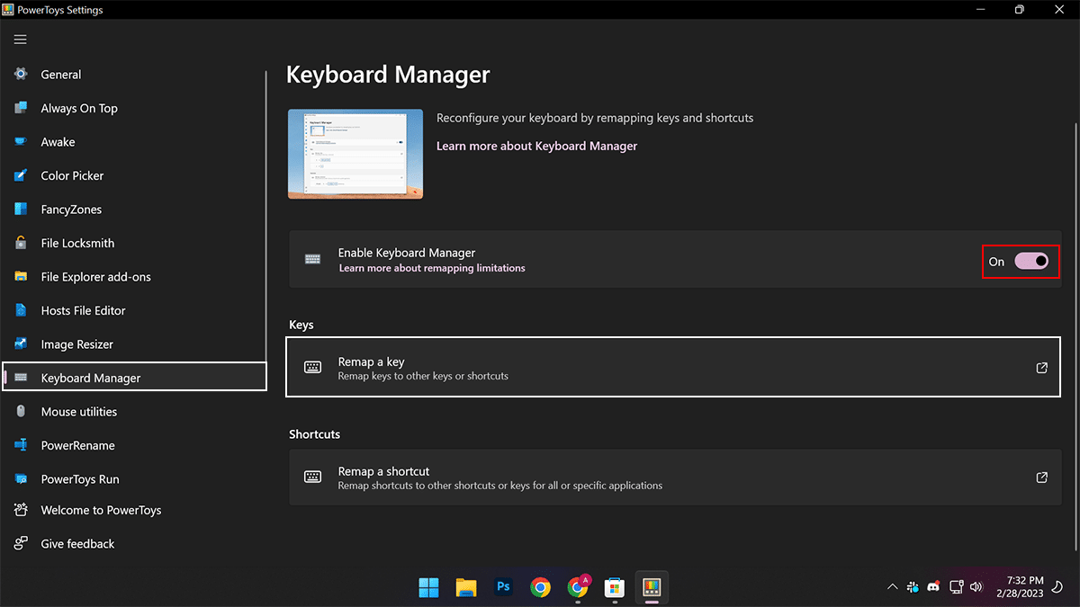 Remap keys or shortcuts Windows 11_1