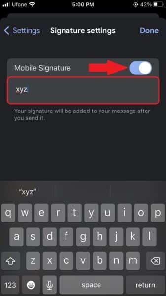 How to add a custom Gmail signature on iPhone