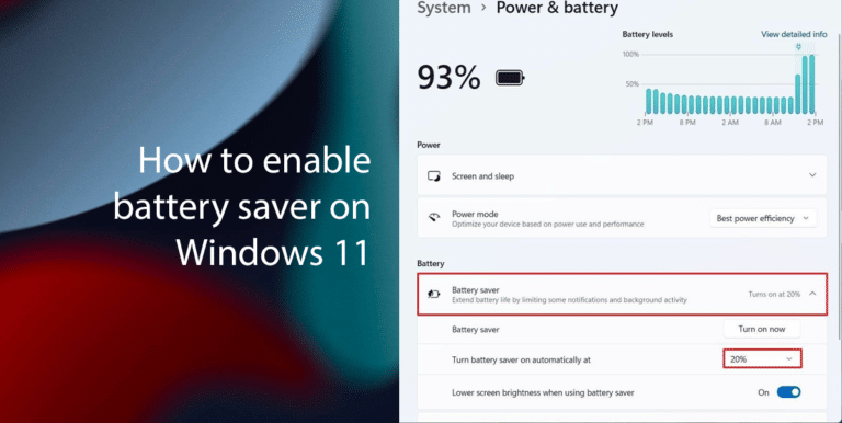 How to enable battery saver on Windows 11