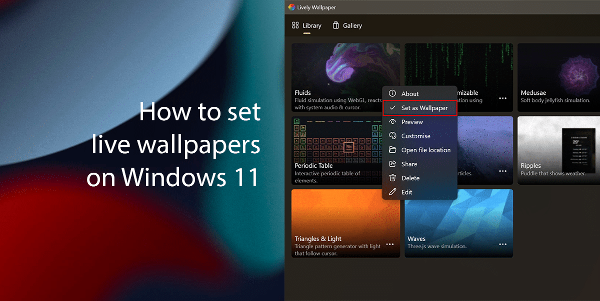 How to set live wallpapers on Windows 11
