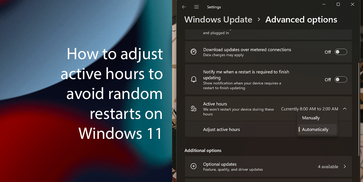 How to adjust active hours to avoid random restarts on Windows 11 Featured