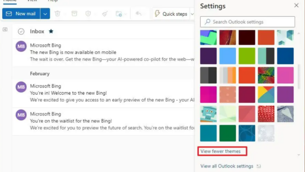 How to change new Outlook app theme on Windows 11