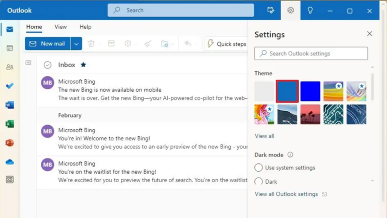 How to change new Outlook app theme on Windows 11