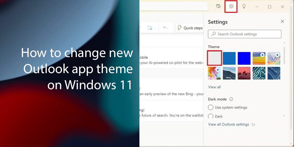How to change new Outlook app theme on Windows 11 5