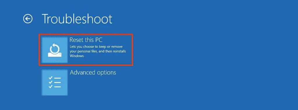 How to reset Windows 11 from boot when the PC won’t boot 2