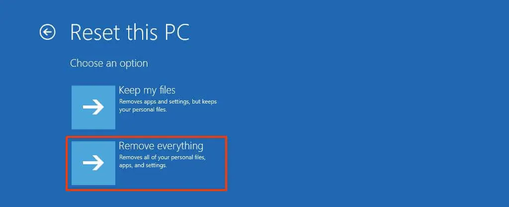 How to reset Windows 11 from boot when the PC won’t boot 3