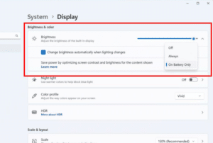 Windows 11 Content Adaptive Brightness Control