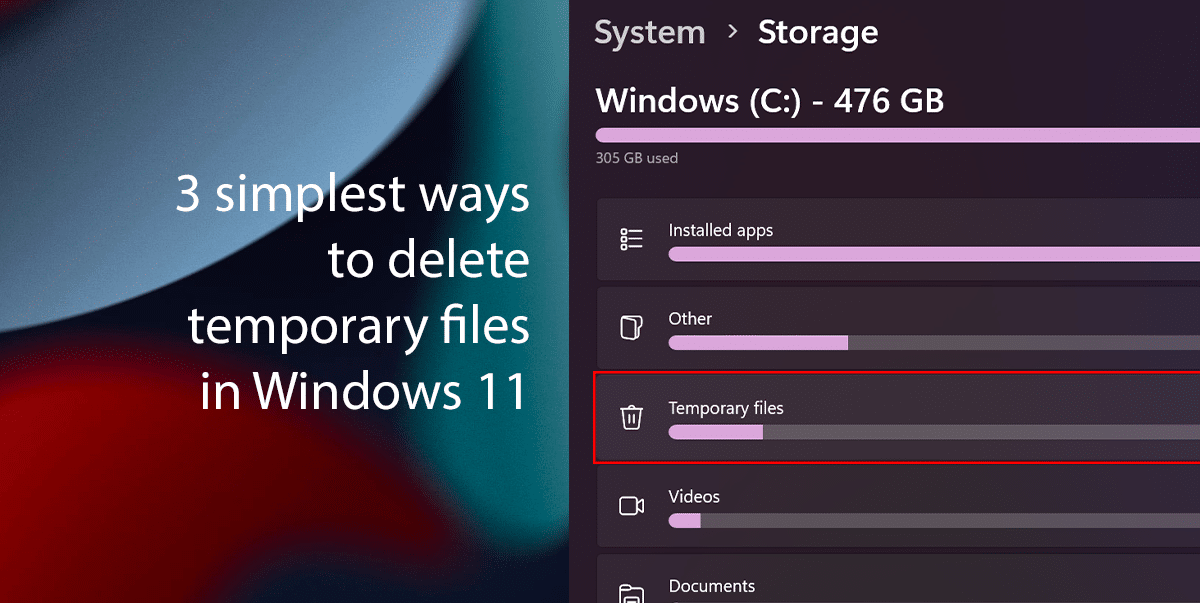 3 simplest ways to delete temporary files in Windows 11 featured